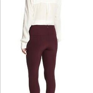 Veronica Beard NWT Zip Back Scuba Pant Bordeaux